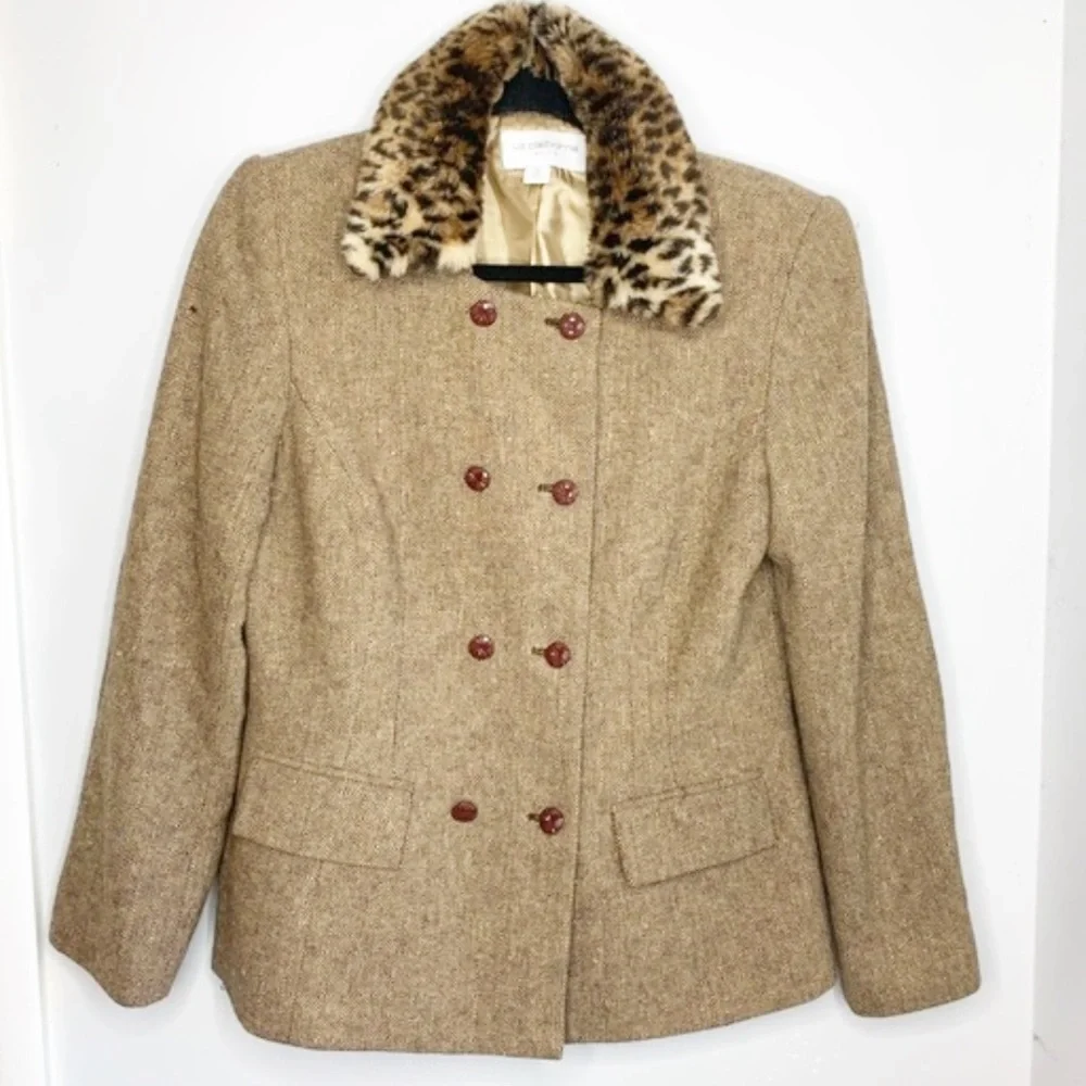 Liz Claiborne - Leopard Collar Blazer - Size 12